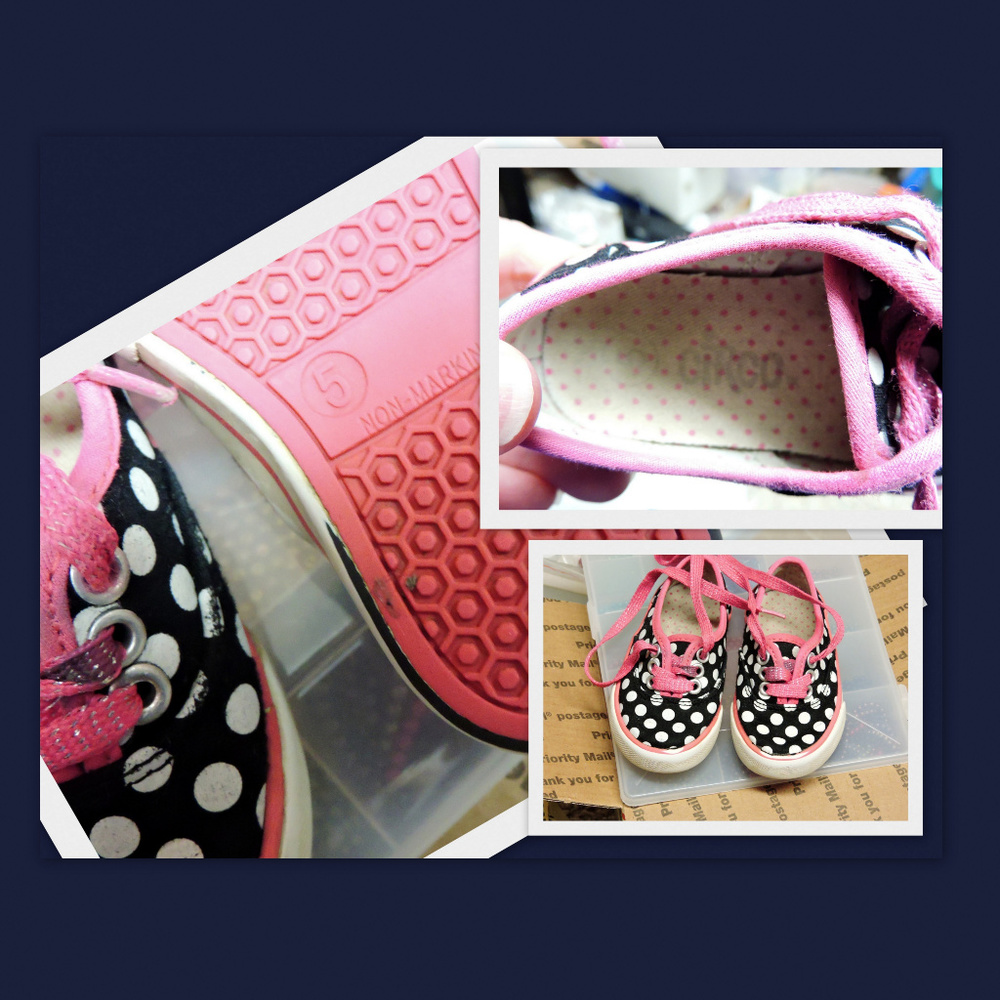 Little Girl's Shoes Polka Dot Tennis Shoes…sz 5